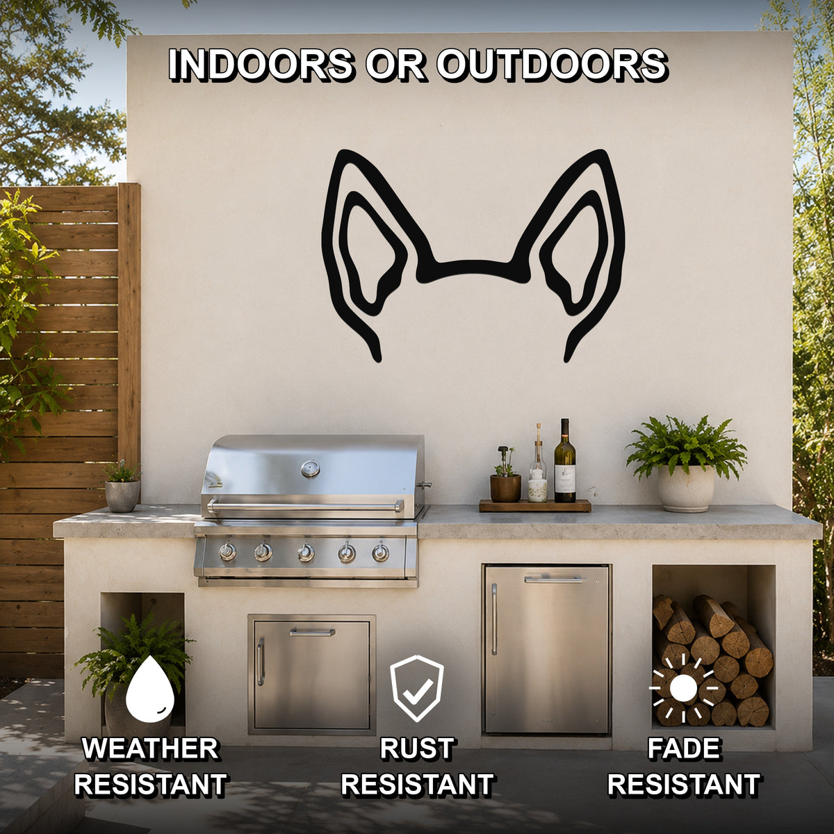 Basenji dog ear waterproof metal wall art, mockup 2