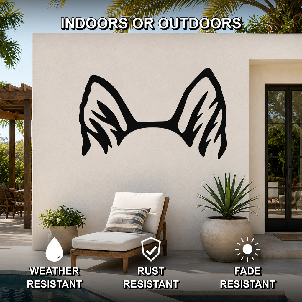 Pomsky dog ear waterproof metal wall art, mockup 2