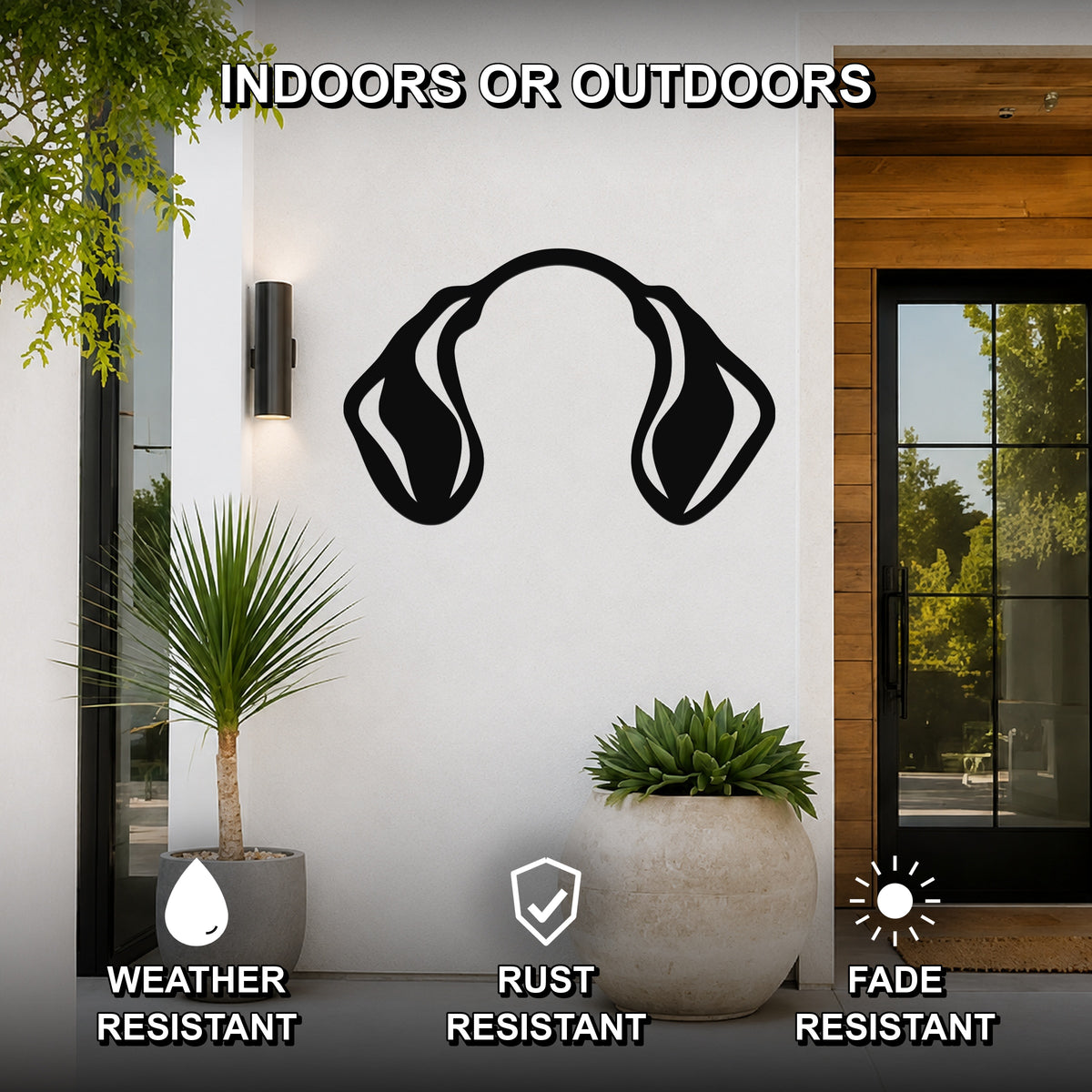 Chiweenie dog ear waterproof metal wall art, mockup 2