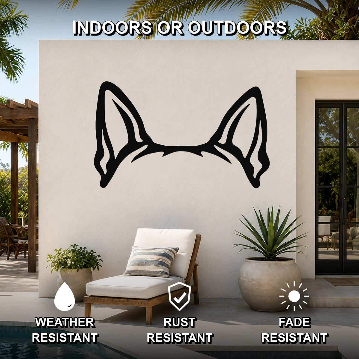 Boston Terrier dog ear waterproof metal wall art, mockup 2