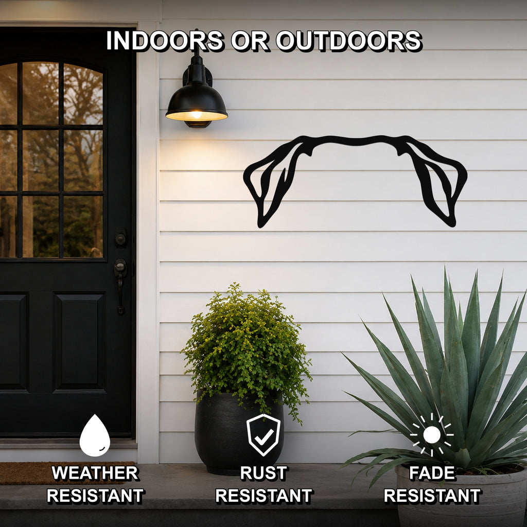 Rottweiler dog ear waterproof metal wall art, mockup 2
