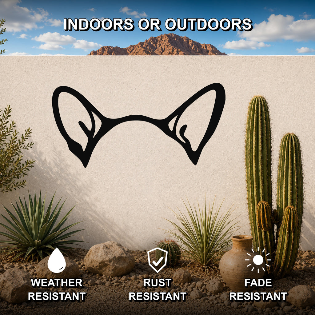 Corgi dog ear waterproof metal wall art, mockup 2