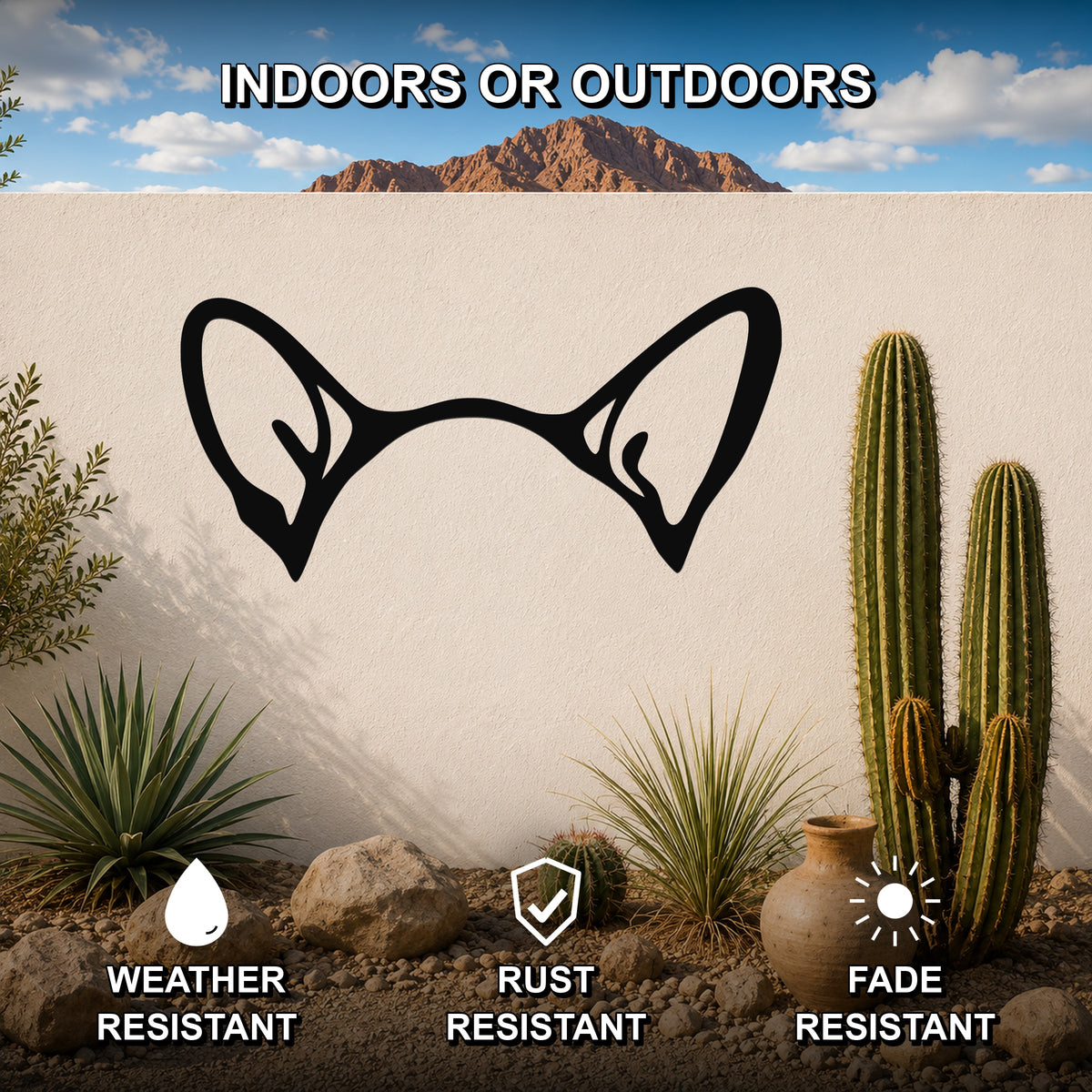 Corgi dog ear waterproof metal wall art, mockup 2