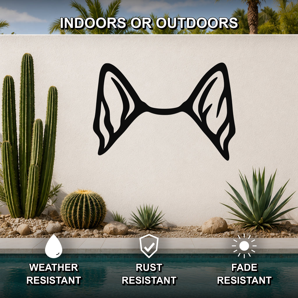 Norwegian Elkhound dog ear waterproof metal wall art, mockup 2