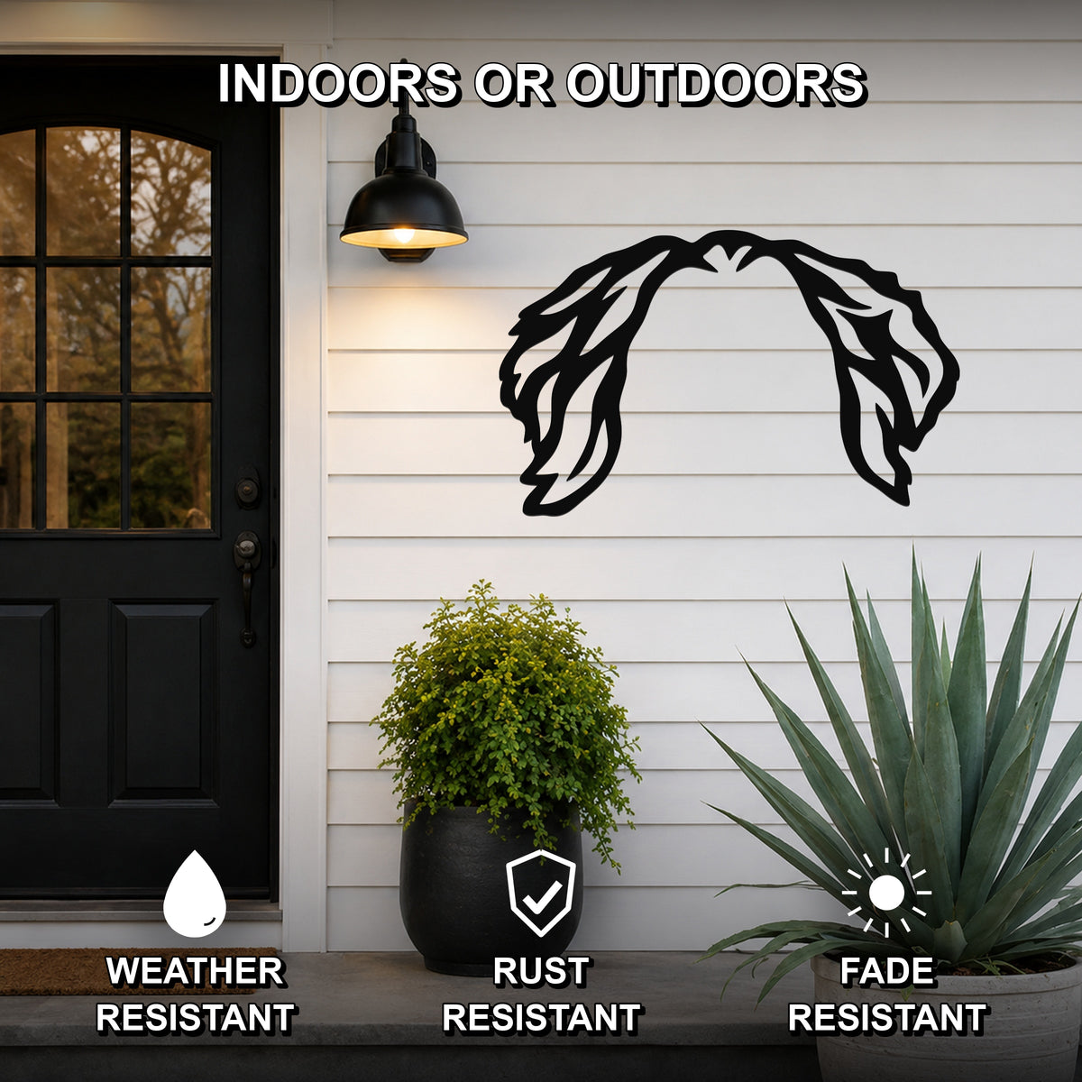 Bernese Mountain Dog dog ear waterproof metal wall art, mockup 2