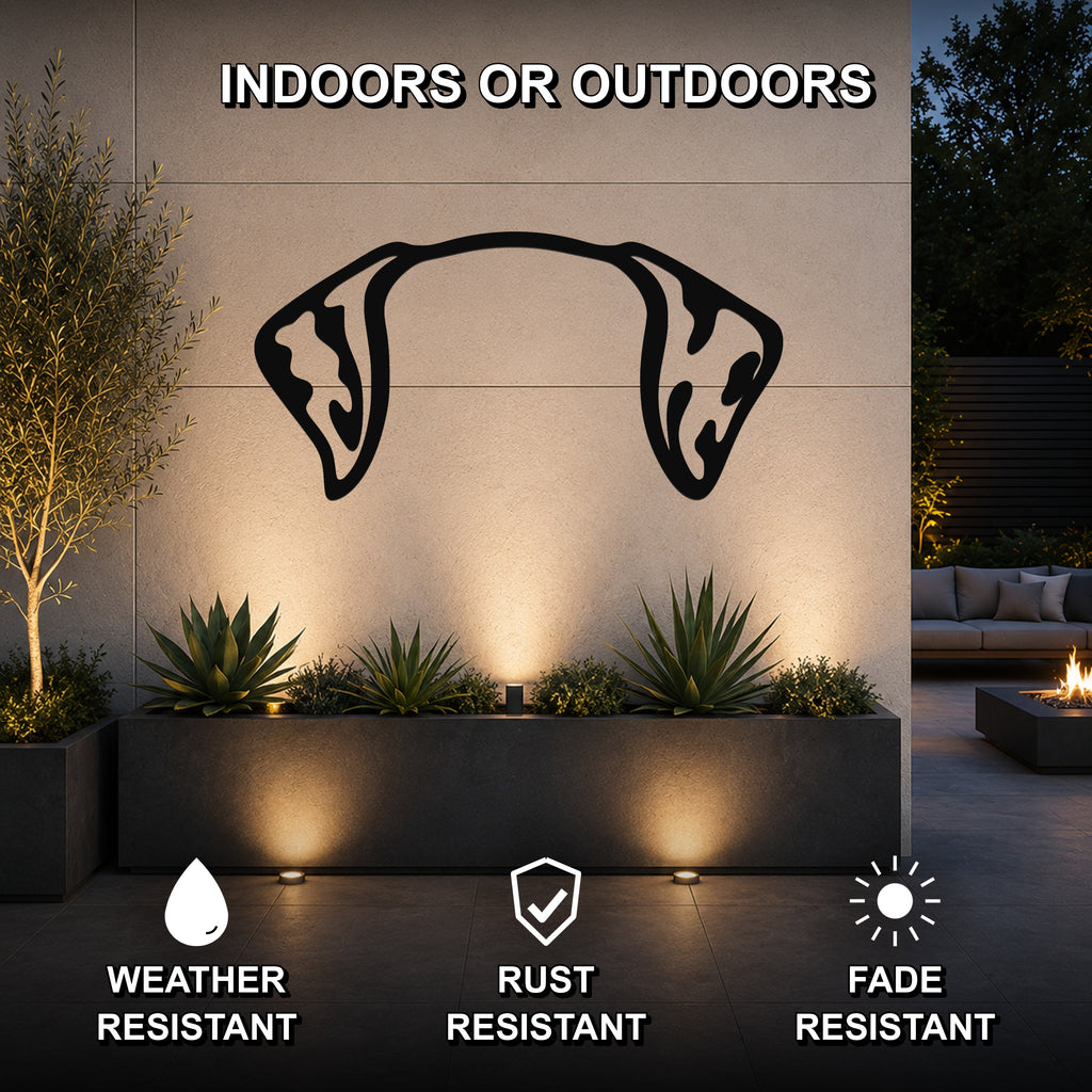 Dalmatian dog ear waterproof metal wall art, mockup 2