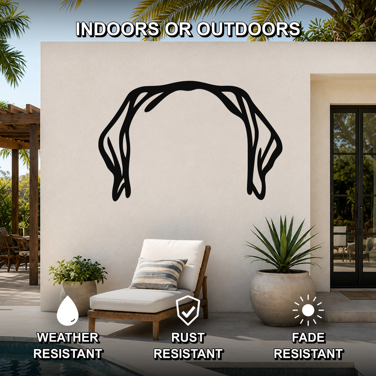 Mastiff dog ear waterproof metal wall art, mockup 2