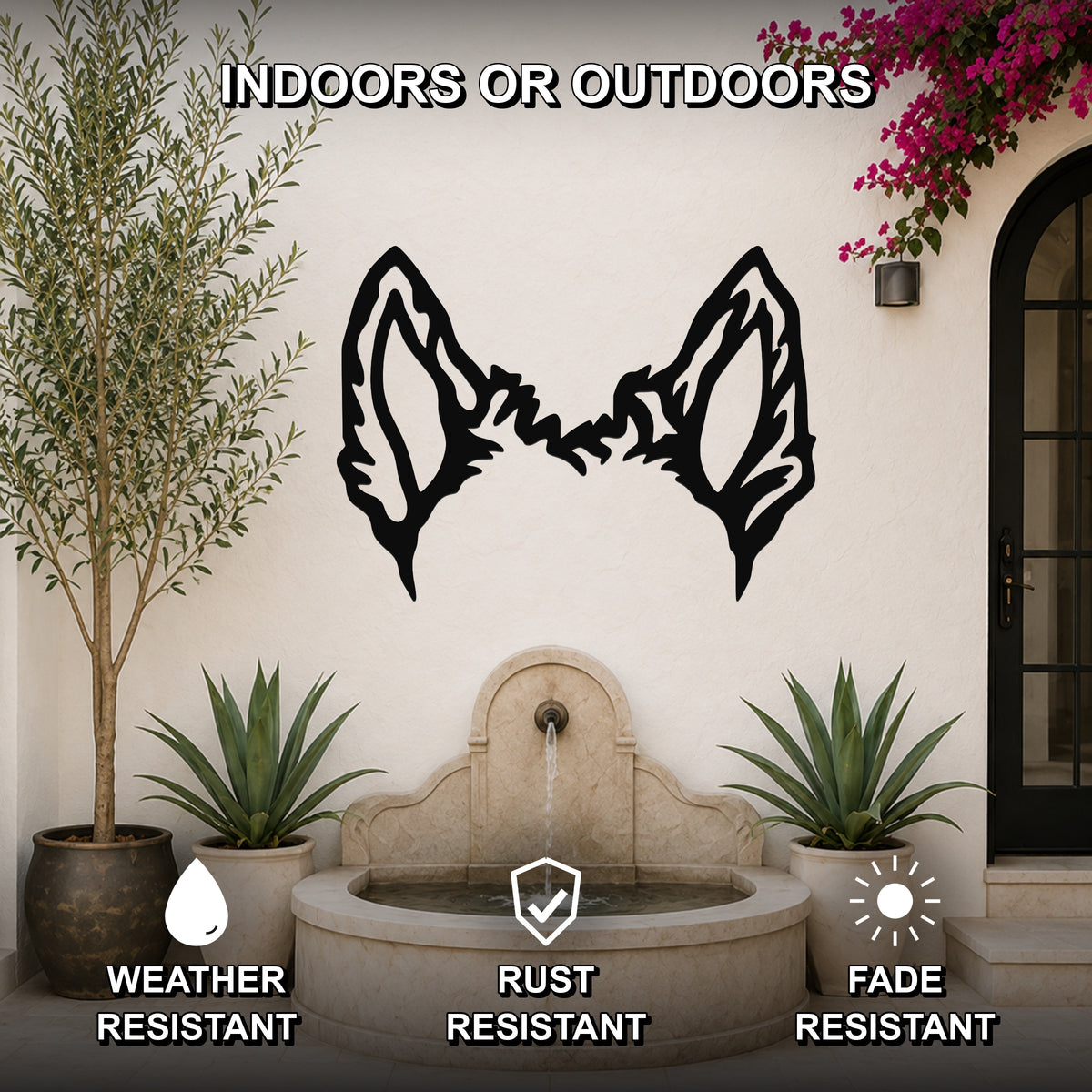 Scottish Terrier dog ear waterproof metal wall art, mockup 2