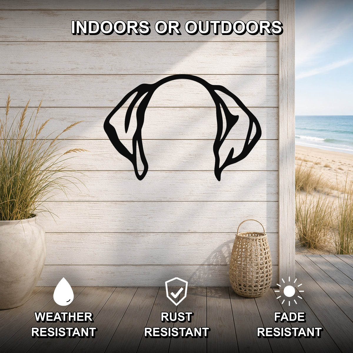 Pointer dog ear waterproof metal wall art, mockup 2