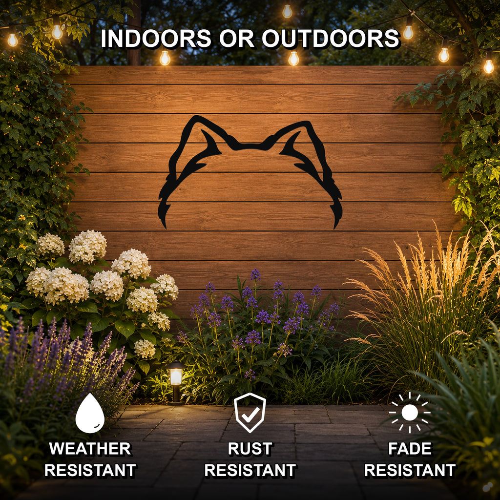 Pomeranian dog ear waterproof metal wall art, mockup 2