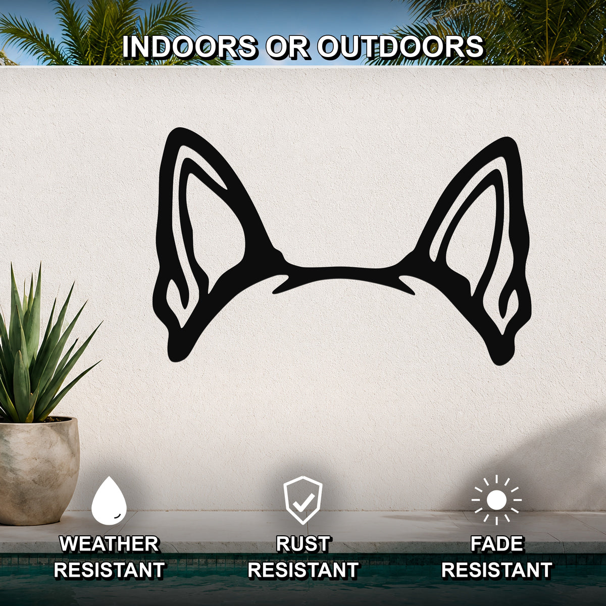 Boston Terrier dog ear waterproof metal wall art, mockup 2