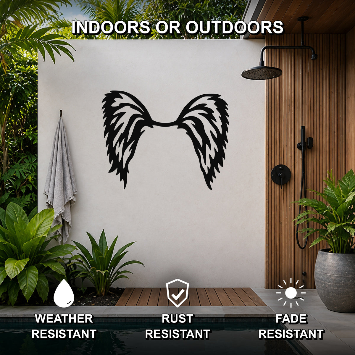 Papillon dog ear waterproof metal wall art, mockup 2