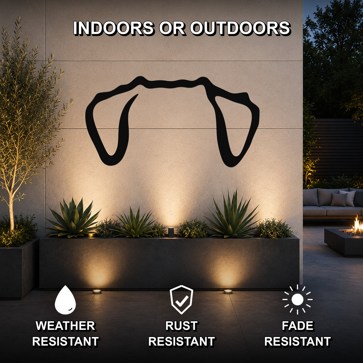 Weimaraner dog ear waterproof metal wall art, mockup 2