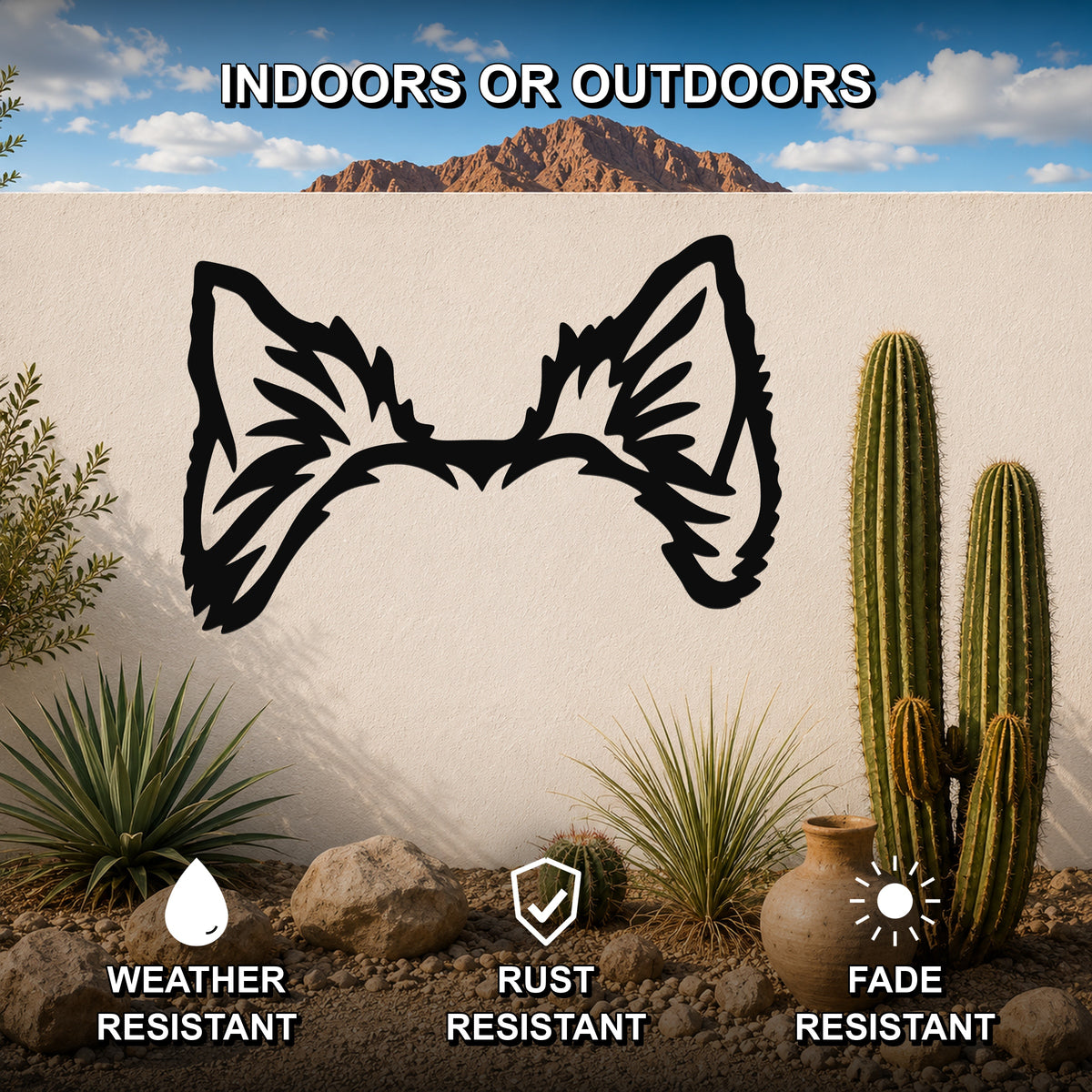 Shorkie dog ear waterproof metal wall art, mockup 2