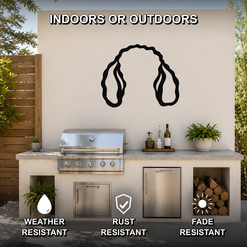 Poodle dog ear waterproof metal wall art, mockup 2