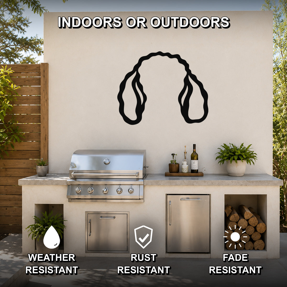 Poodle dog ear waterproof metal wall art, mockup 2