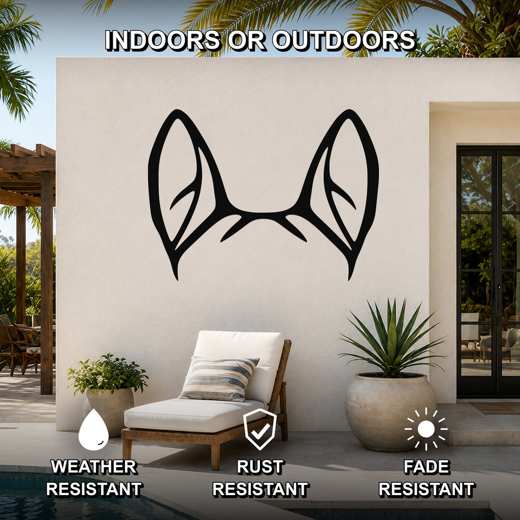 Basenji dog ear waterproof metal wall art, mockup 2