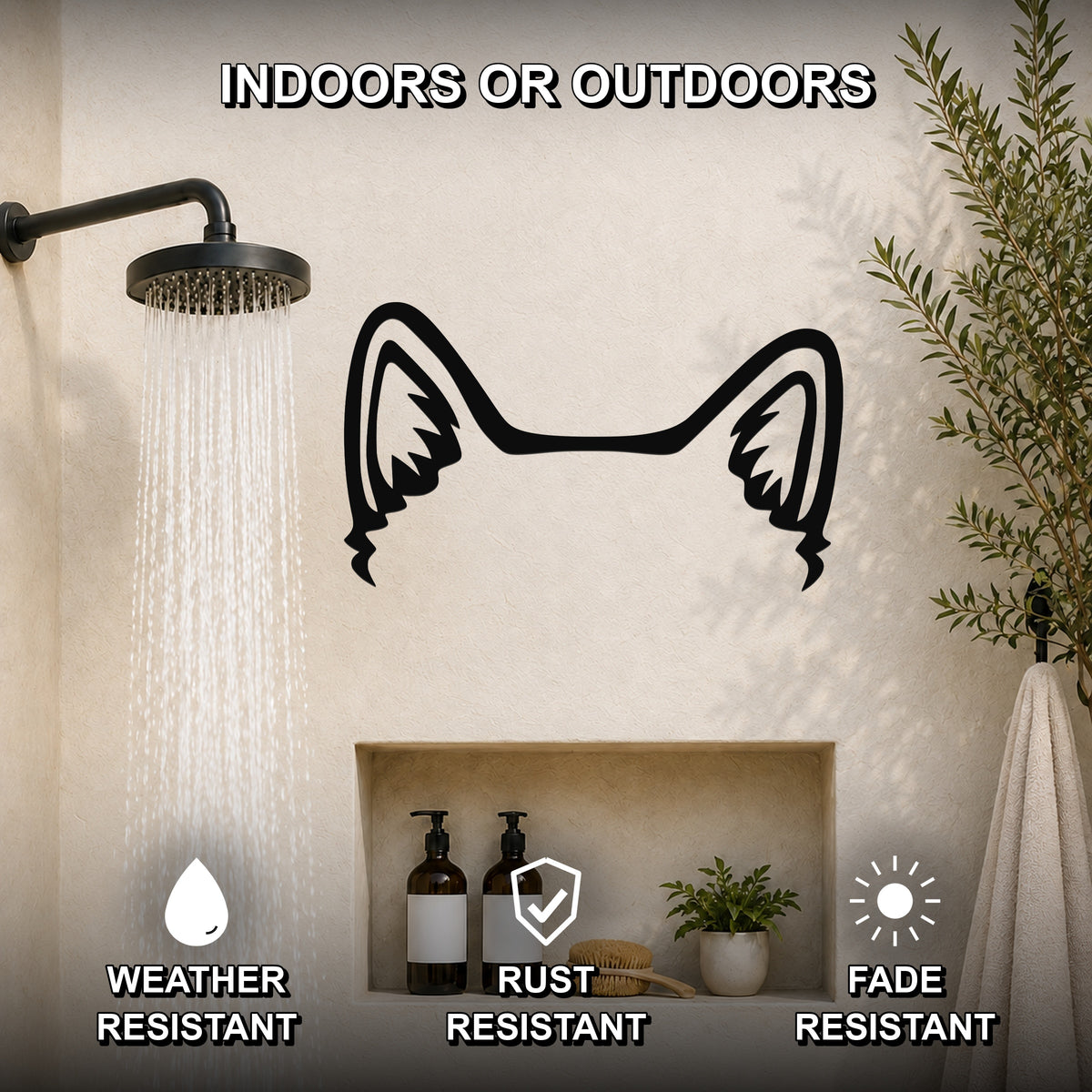 Boston Terrier dog ear waterproof metal wall art, mockup 2