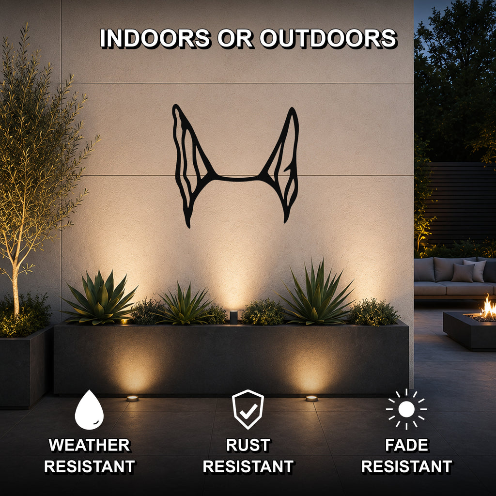 Great Dane dog ear waterproof metal wall art, mockup 2