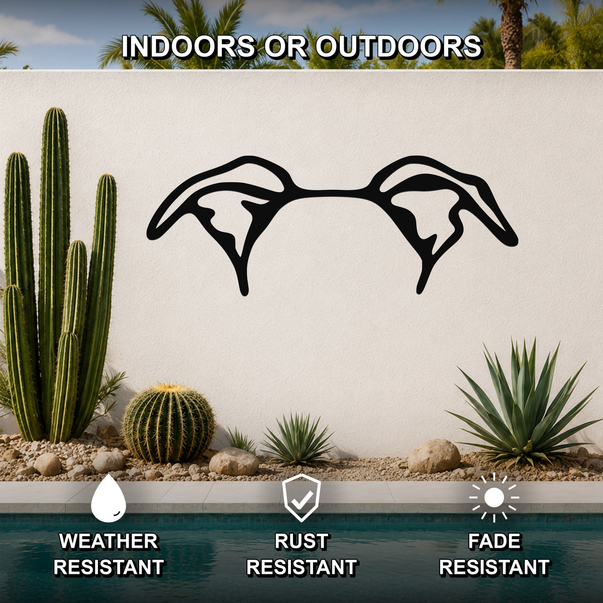 Whippet dog ear waterproof metal wall art, mockup 2