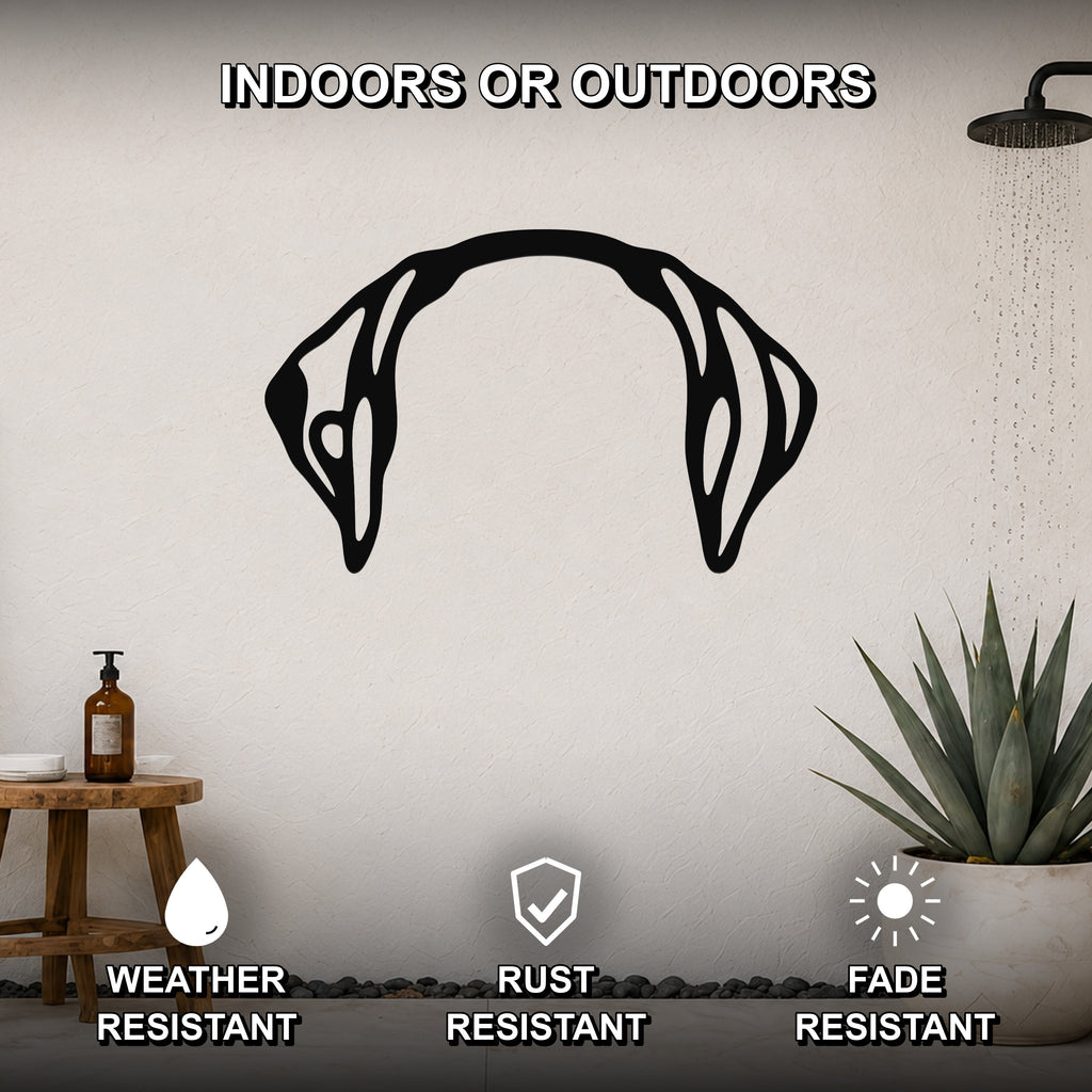 Dalmatian dog ear waterproof metal wall art, mockup 2