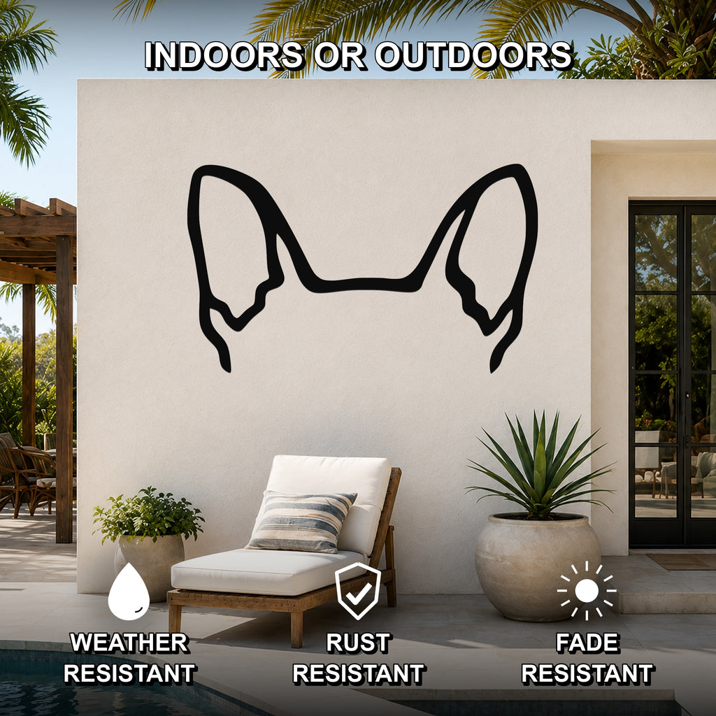 Welsh Corgi dog ear waterproof metal wall art, mockup 2