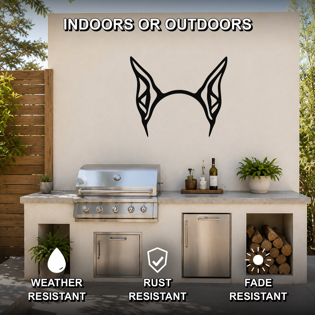 Doberman dog ear waterproof metal wall art, mockup 2