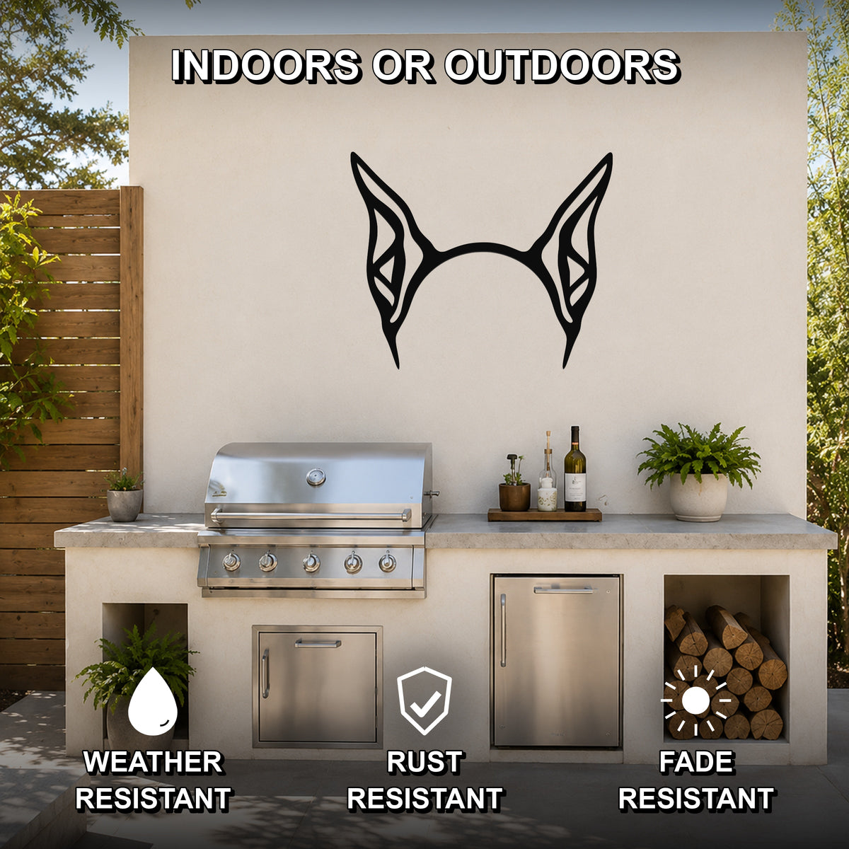 Doberman dog ear waterproof metal wall art, mockup 2