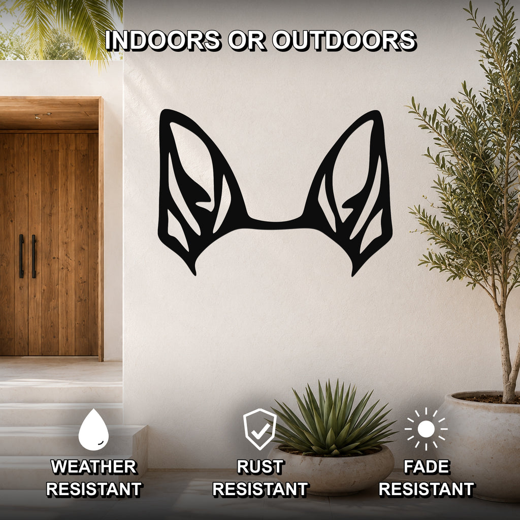 Rat Terrier dog ear waterproof metal wall art, mockup 2
