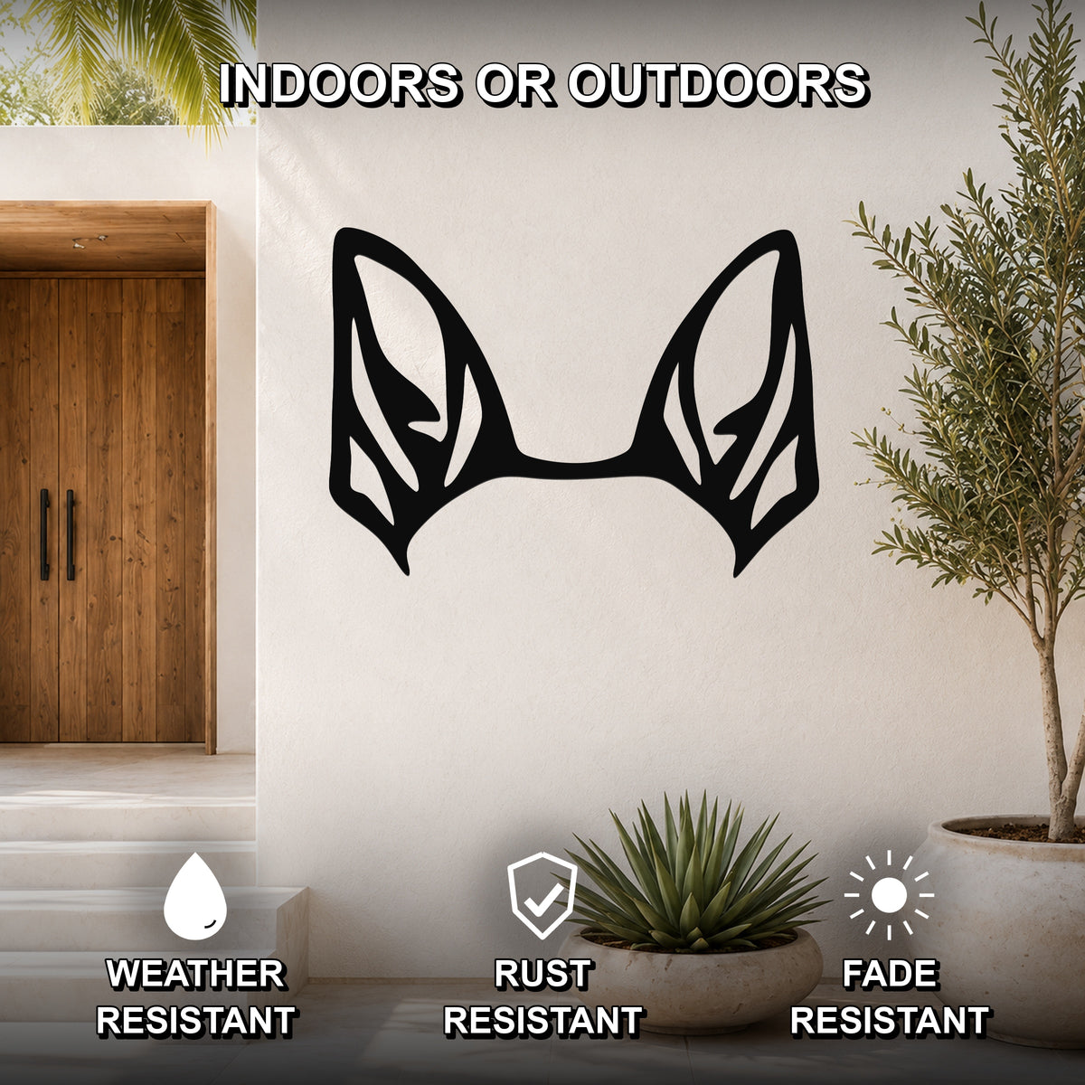 Rat Terrier dog ear waterproof metal wall art, mockup 2