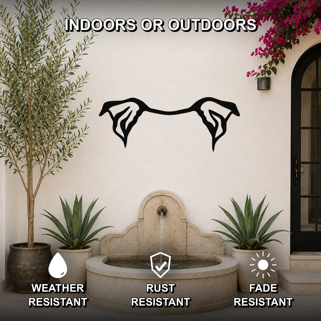Staffordshire Bull Terrier dog ear waterproof metal wall art, mockup 2