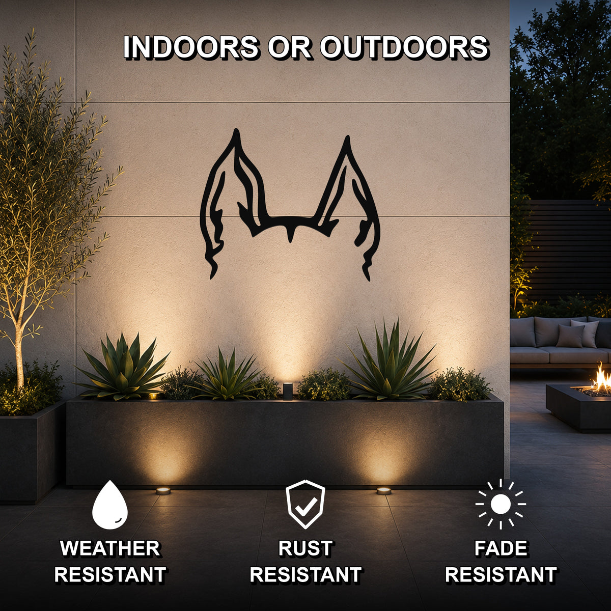 Miniature Pinscher dog ear waterproof metal wall art, mockup 2