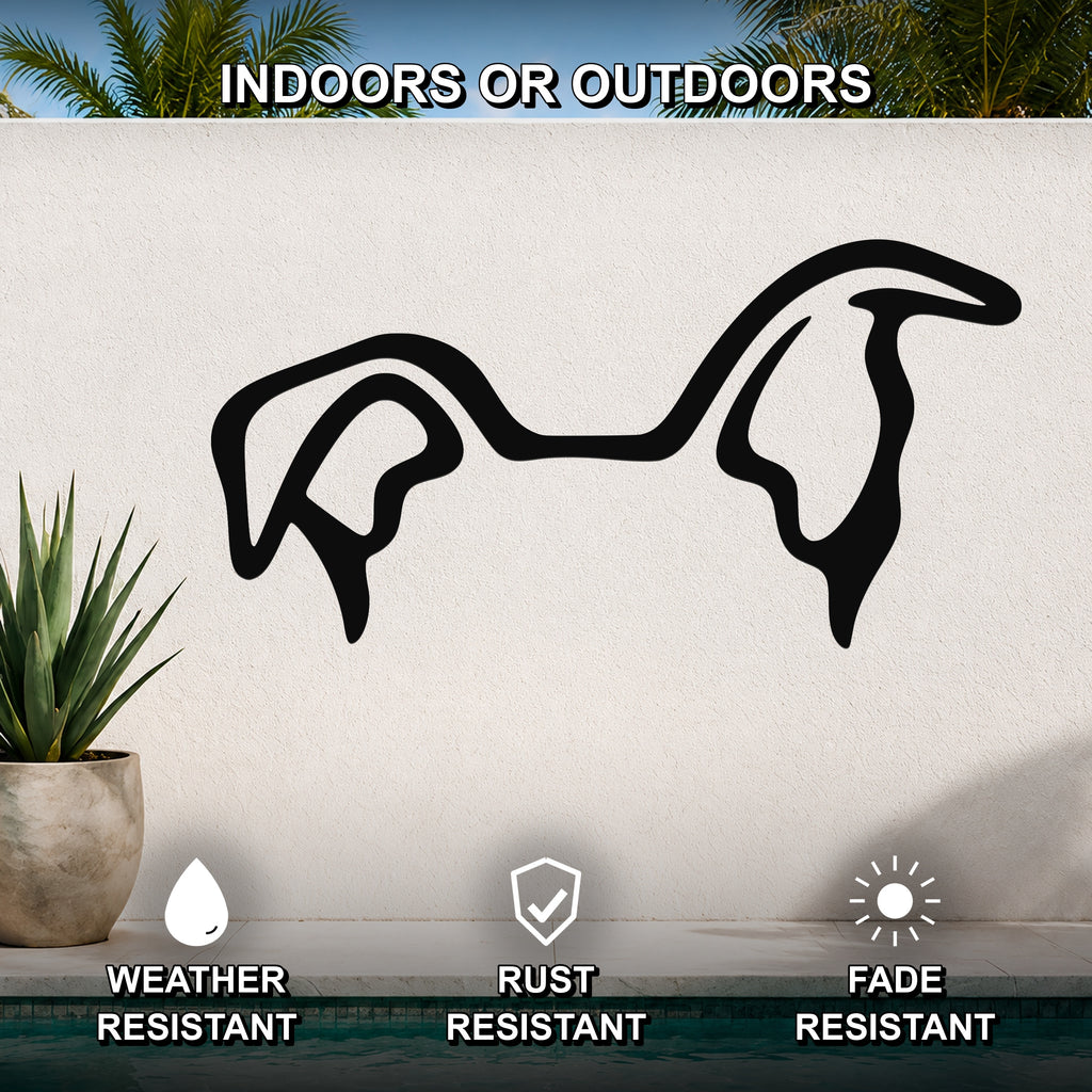 Whippet dog ear waterproof metal wall art, mockup 2