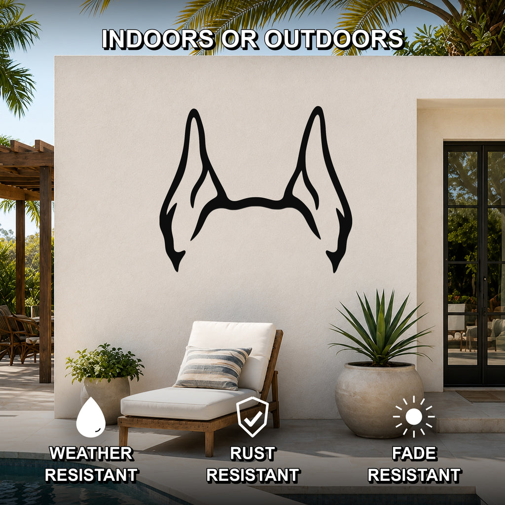 Doberman dog ear waterproof metal wall art, mockup 2
