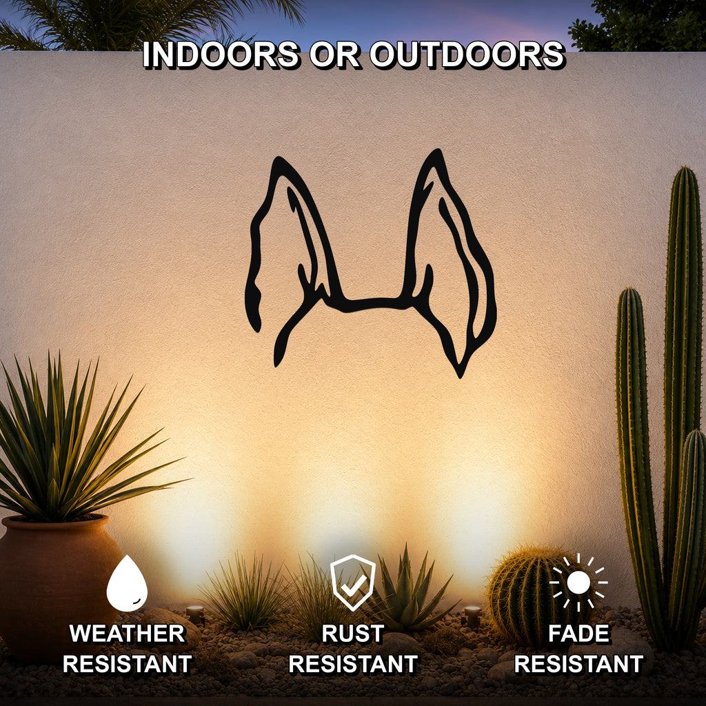 German Shepherd dog ear waterproof metal wall art, mockup 2