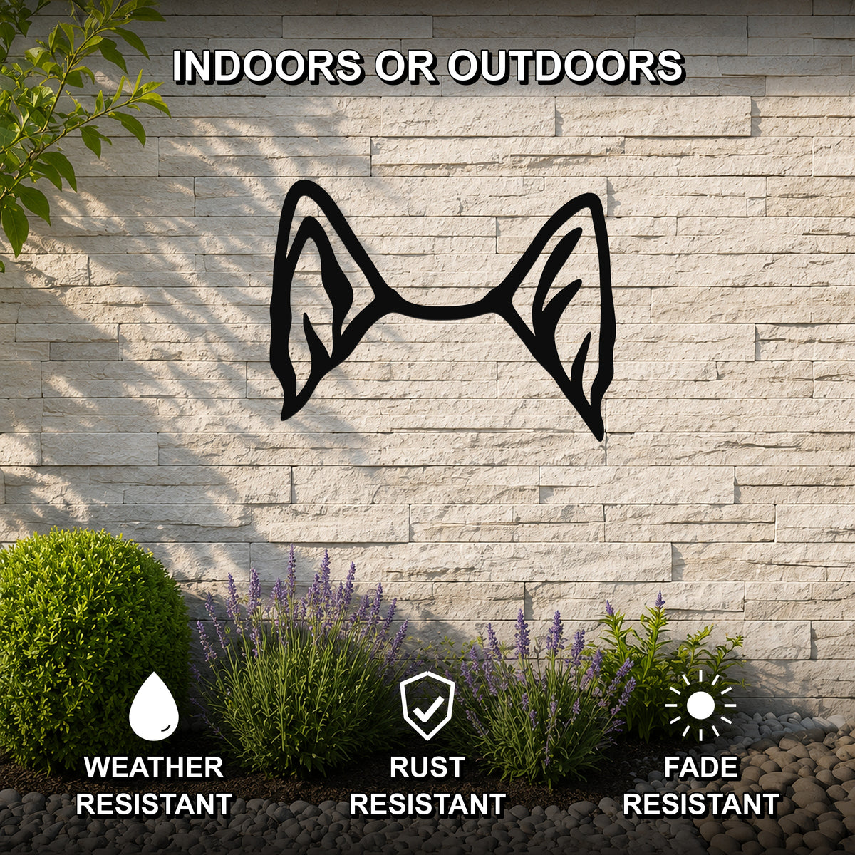 Norwegian Elkhound dog ear waterproof metal wall art, mockup 2