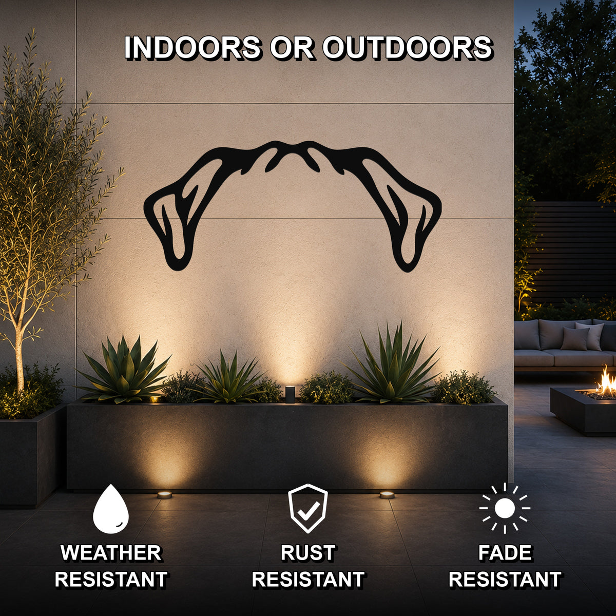 Pug dog ear waterproof metal wall art, mockup 2