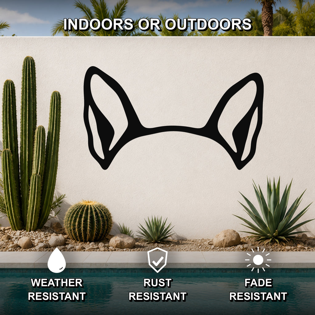 Boston Terrier dog ear waterproof metal wall art, mockup 2