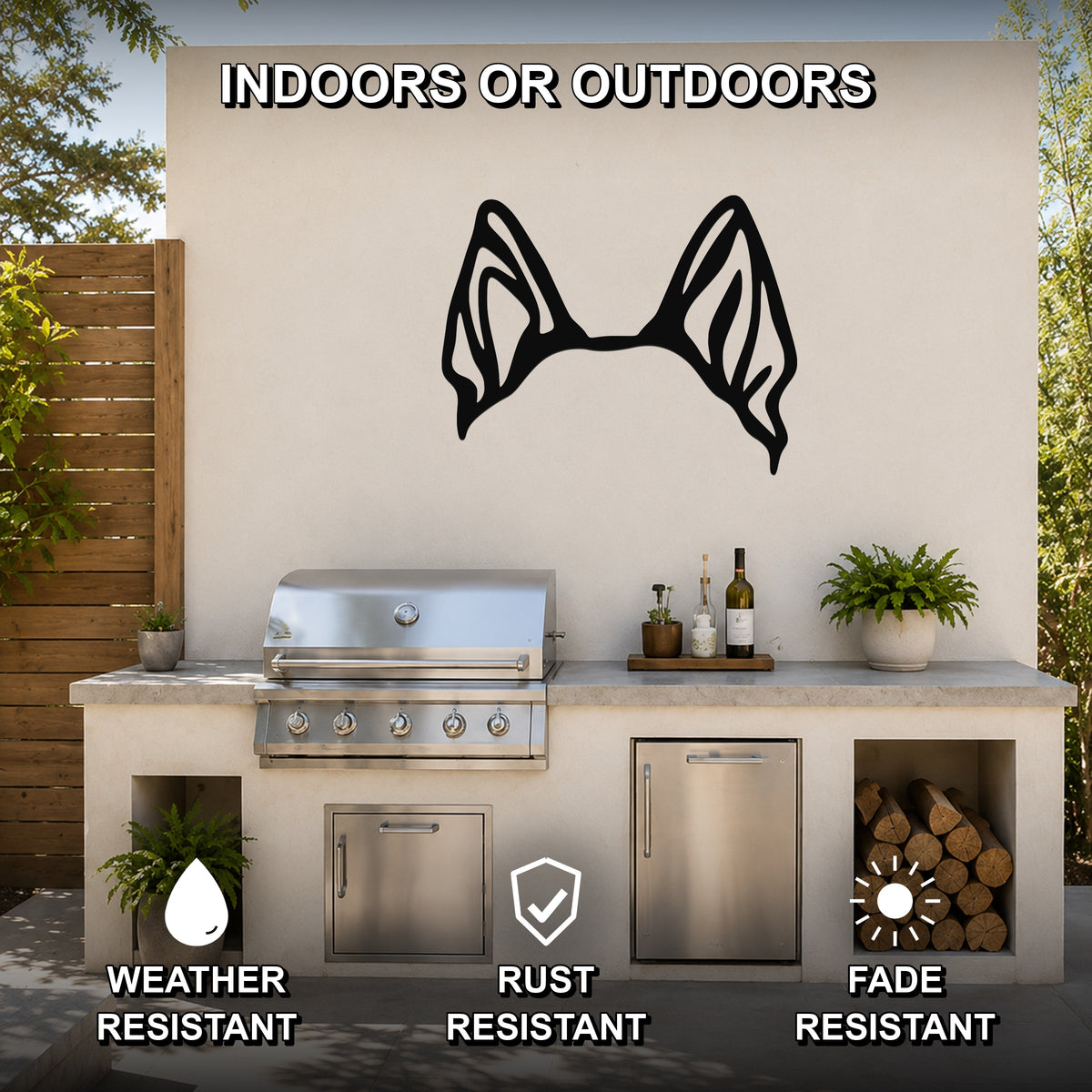 Shepsky dog ear waterproof metal wall art, mockup 2