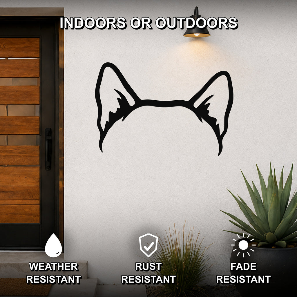 Shiba Inu dog ear waterproof metal wall art, mockup 2