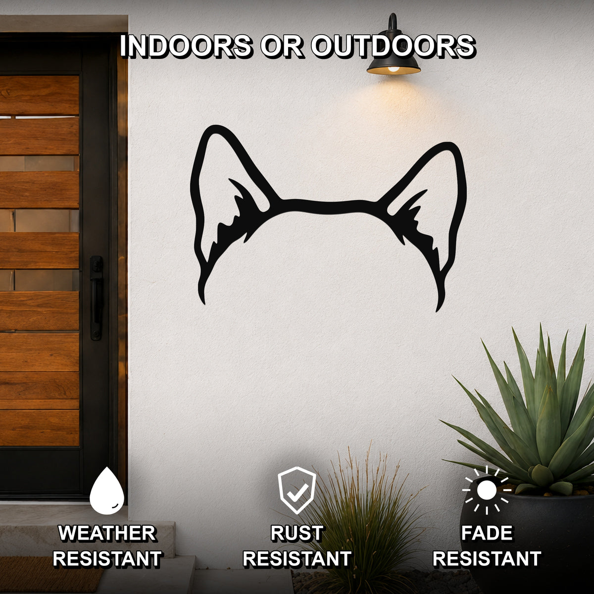 Shiba Inu dog ear waterproof metal wall art, mockup 2