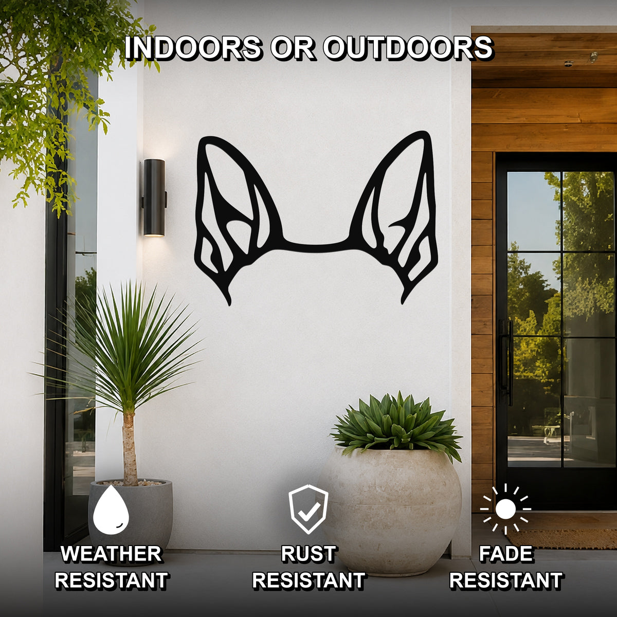 Rat Terrier dog ear waterproof metal wall art, mockup 2