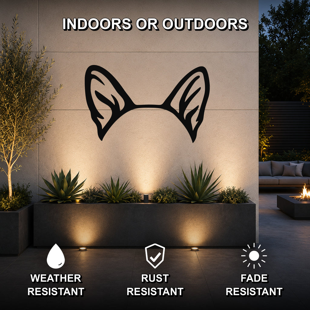 Welsh Corgi dog ear waterproof metal wall art, mockup 2