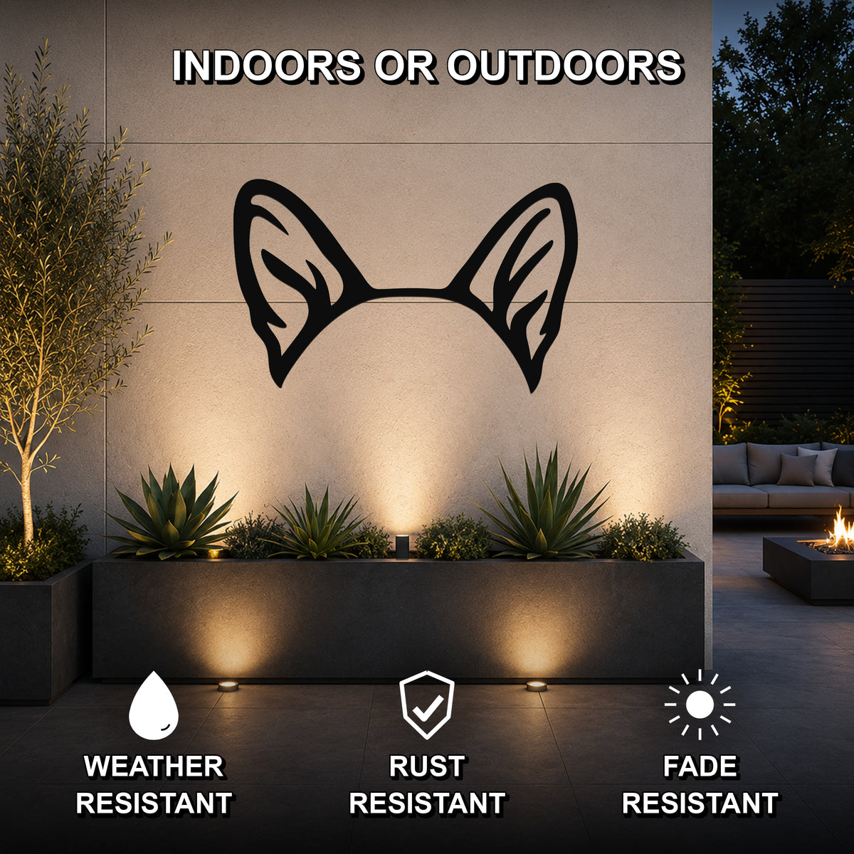 Welsh Corgi dog ear waterproof metal wall art, mockup 2