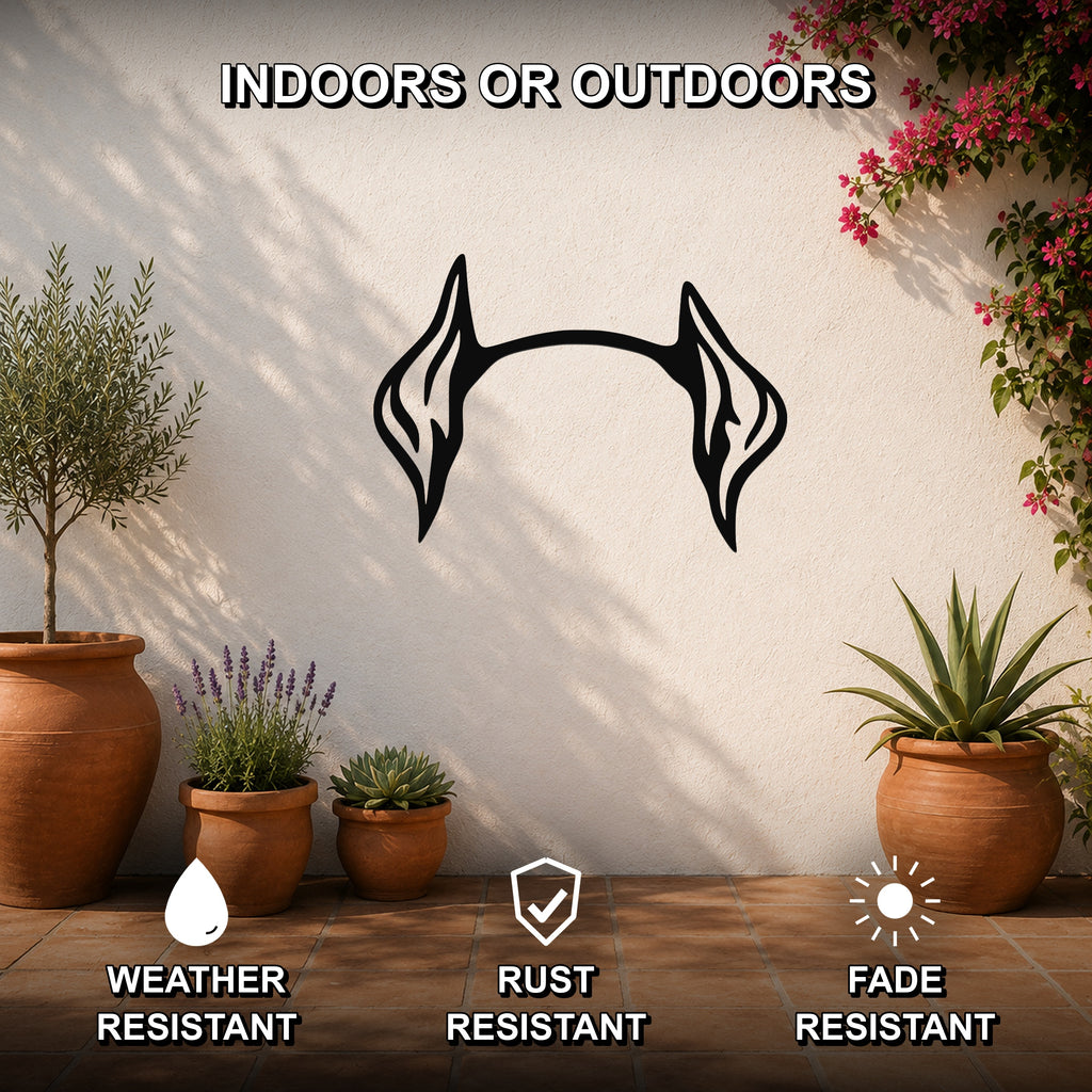 Doberman dog ear waterproof metal wall art, mockup 2