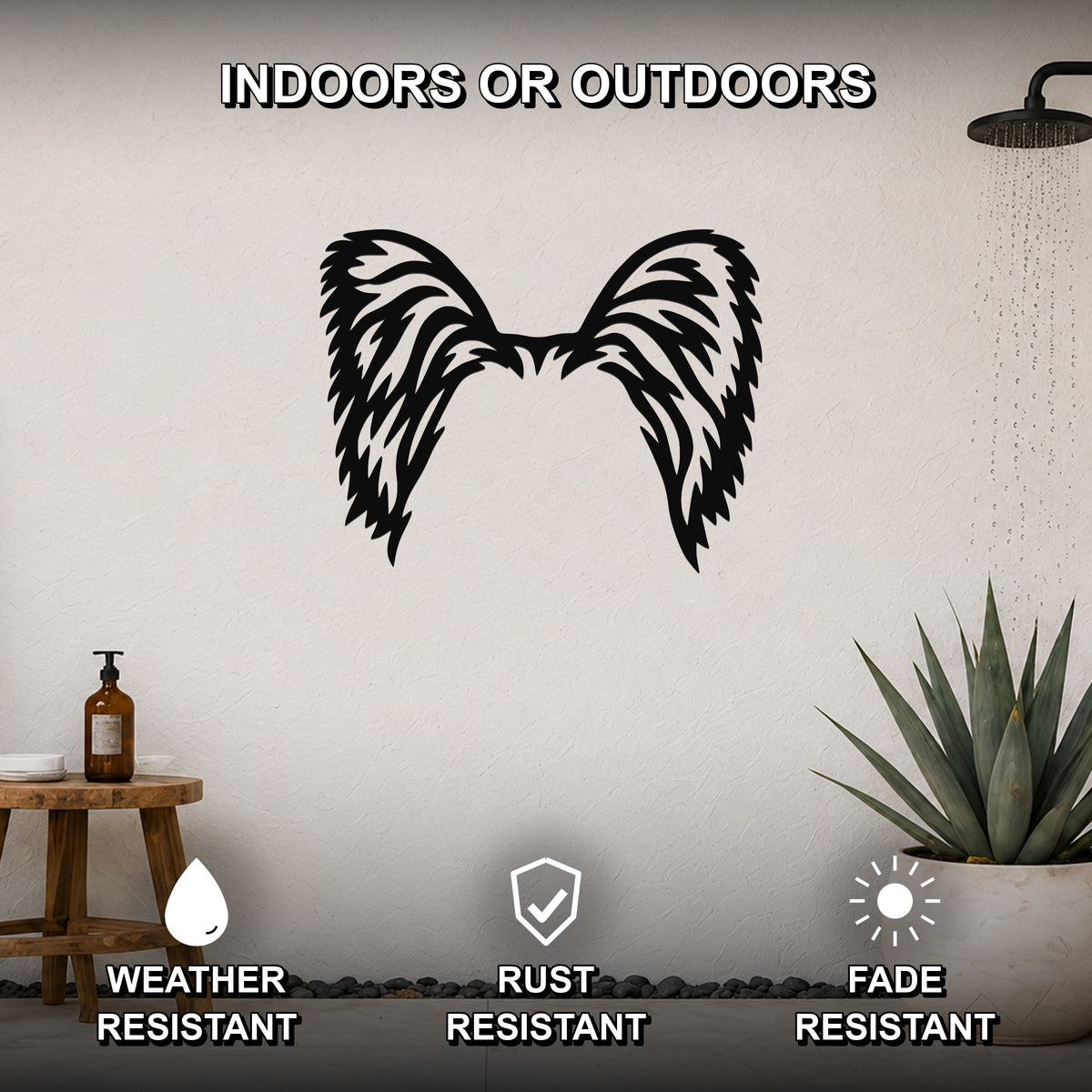 Papillon dog ear waterproof metal wall art, mockup 2
