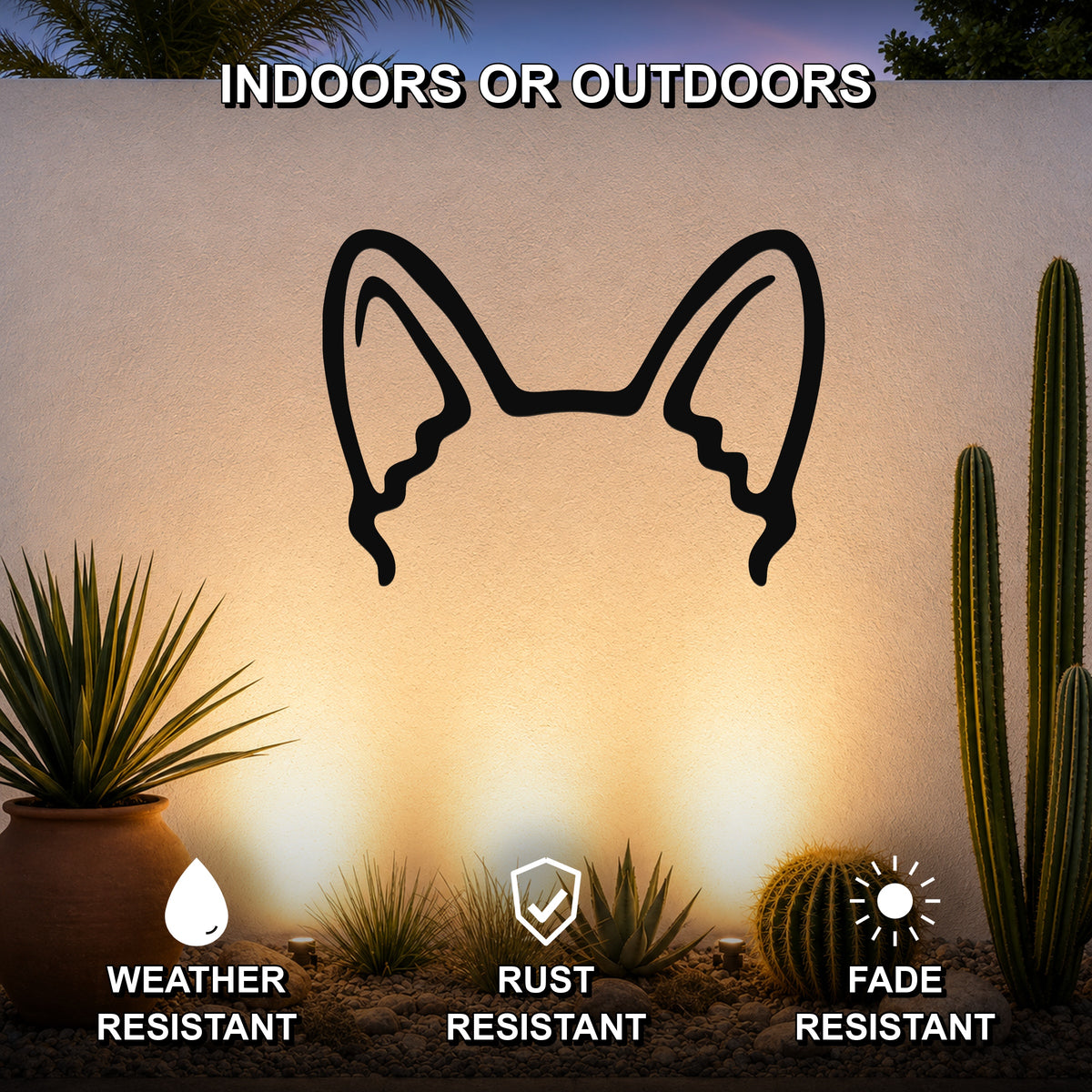 Heeler dog ear waterproof metal wall art, mockup 2