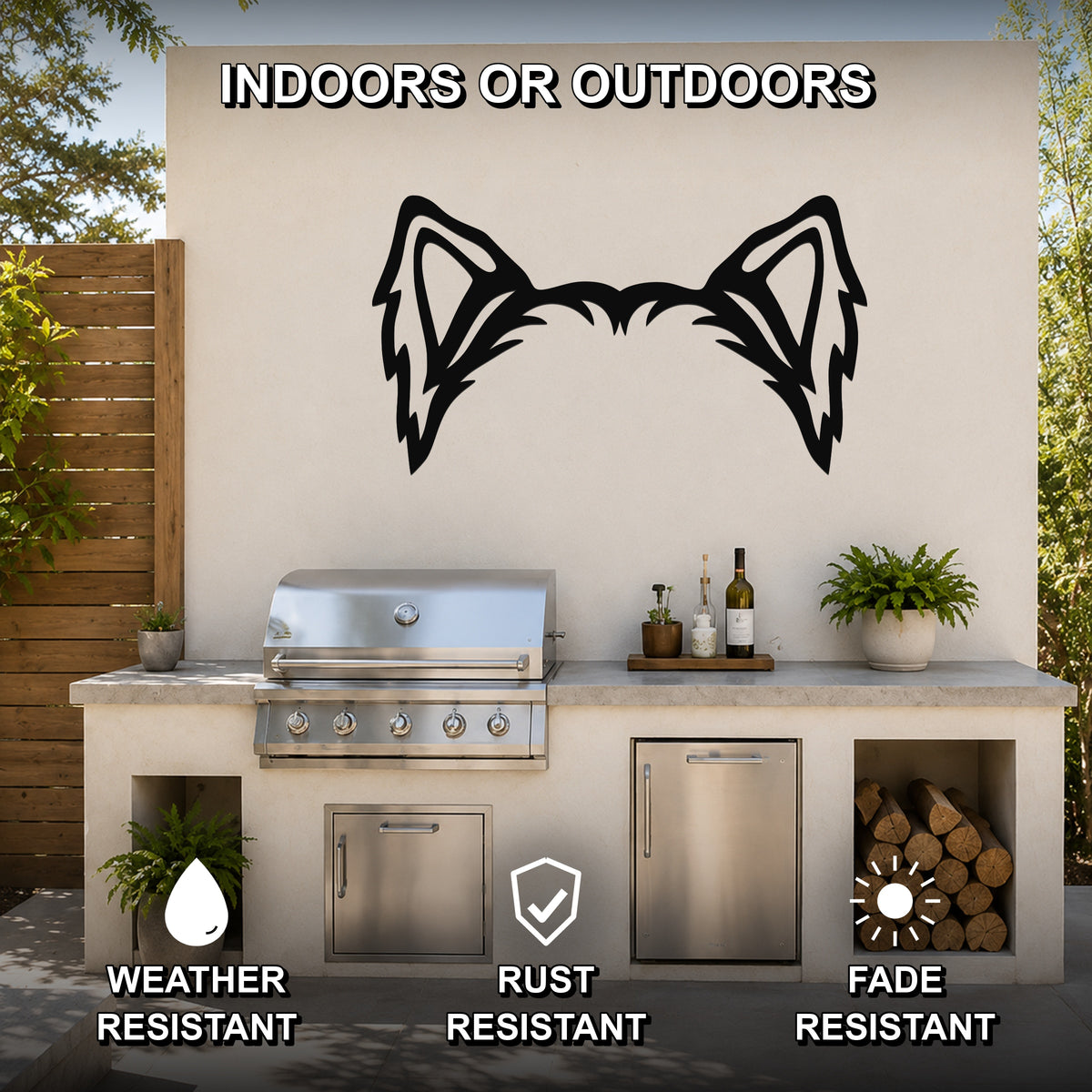 Yorkshire Terrier dog ear waterproof metal wall art, mockup 2