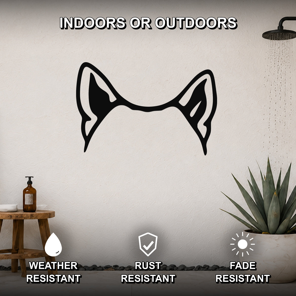 Akita dog ear waterproof metal wall art, mockup 2