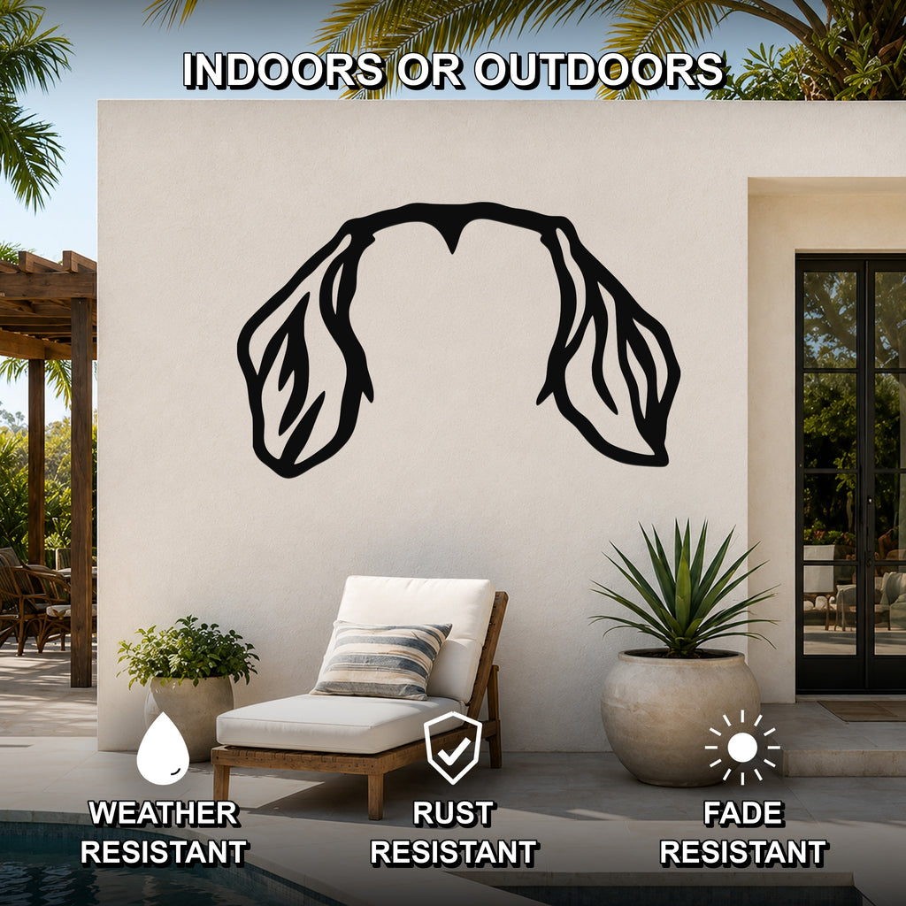 Wire-haired Dachshund dog ear waterproof metal wall art, mockup 2